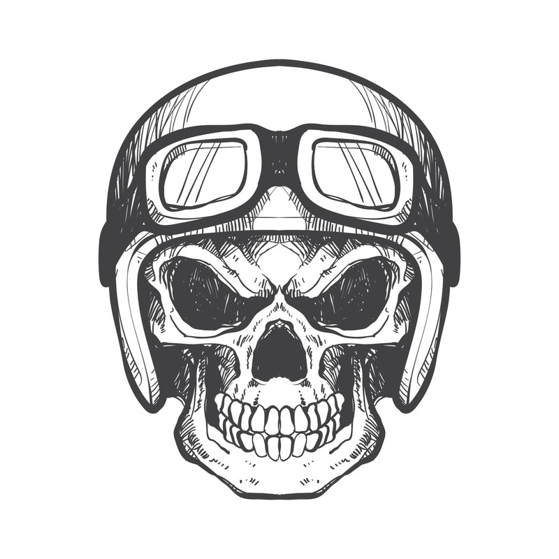 برچسب بدنه خودرو گراسیپا طرح Skull مدل ۰۲