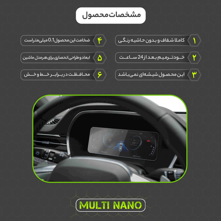 برچسب محافظ صفحه کیلومتر خودرو مولتی نانو مدل X-S1T مناسب برای کی ام سی J7