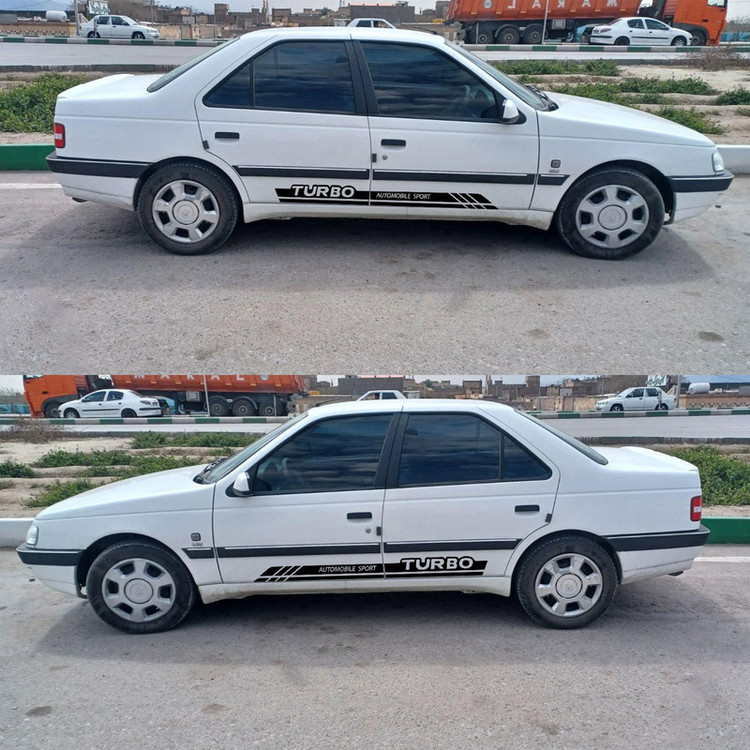 برچسب بدنه خودرو طرح TURBO LUX مناسب برای پژو 405