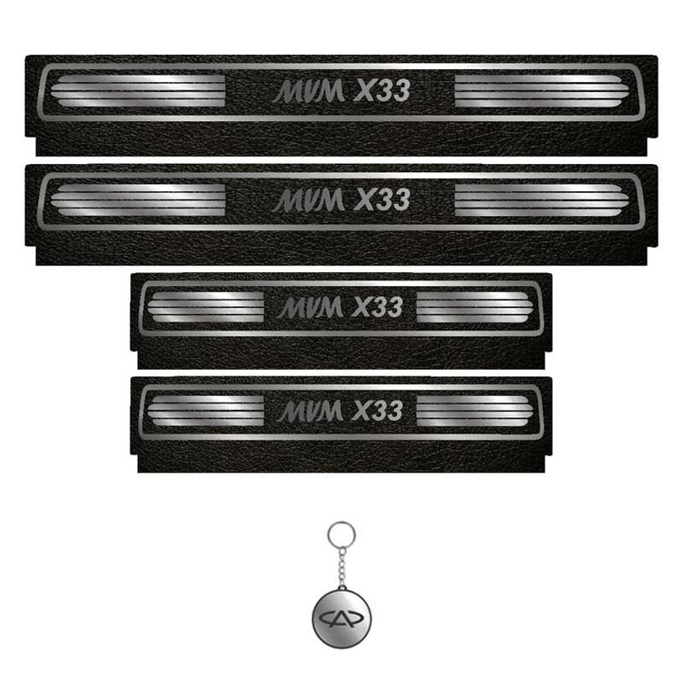 برچسب پارکابی خودرو لندمون کد LM233 MS مناسب برای ام وی ام X33 مجموعه 4 عددی به همراه جا کلیدی