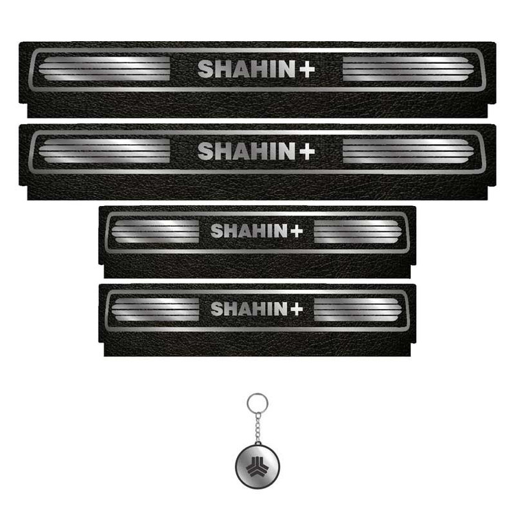 برچسب پارکابی خودرو لندمون کد LM235 MS مناسب برای شاهین پلاس مجموعه 4 عددی به همراه جا کلیدی