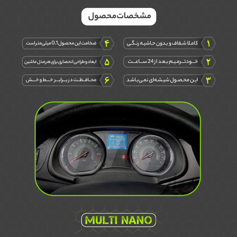 برچسب محافظ صفحه کیلومتر خودرو مولتی نانو مدل X-S1T مناسب برای ایران خودرو تارا