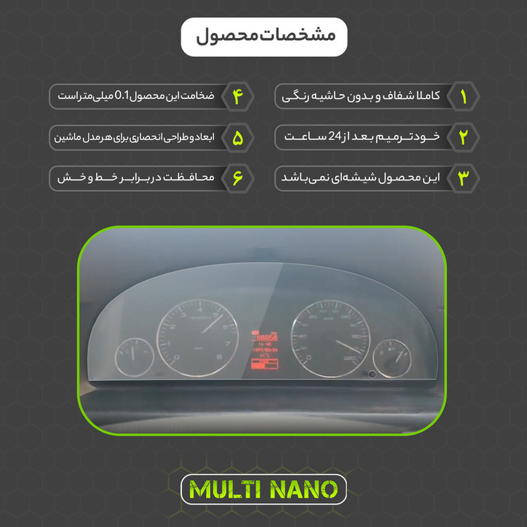 برچسب محافظ صفحه کیلومتر خودرو مولتی نانو مدل X-S1T مناسب برای ایران خودرو Samand EF7