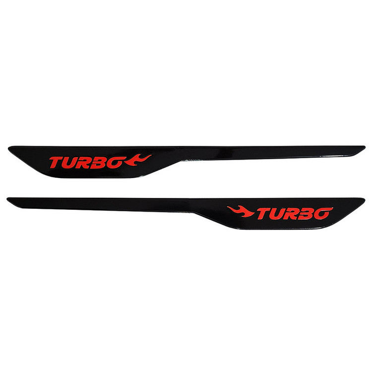 آرم گلگیر خودرو رهام مدل AR0038 طرح TURBO بسته 2 عددی