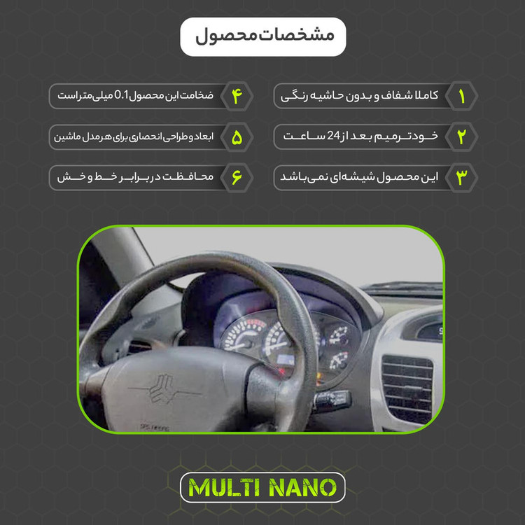 برچسب محافظ صفحه کیلومتر خودرو مولتی نانو مدل X-S1T مناسب برای سایپا کوییک