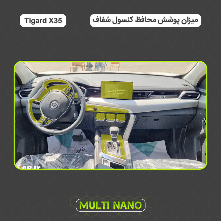 برچسب محافظ مانیتور و کنسول خودرو مولتی نانو مدل X-F1T مناسب برای تیگارد X35 مجموعه 27 عددی