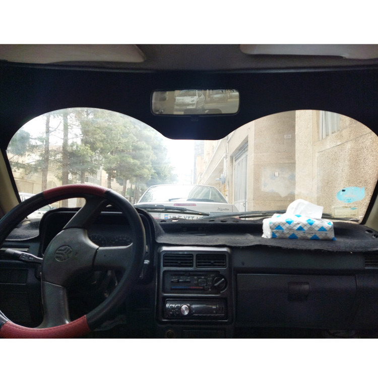 برچسب آفتابگیر شیشه جلو مدل ARC GLASS مناسب برای پراید