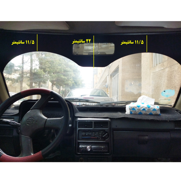 برچسب آفتابگیر شیشه جلو مدل ARC GLASS مناسب برای پراید
