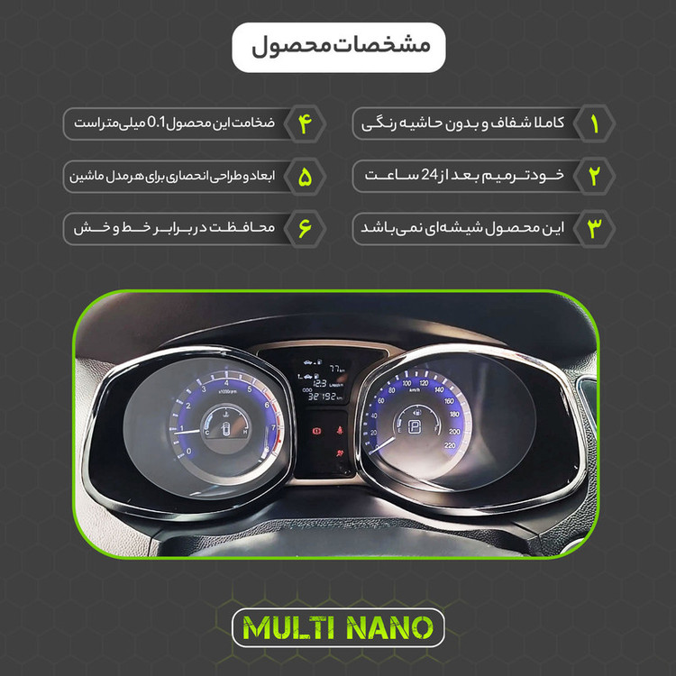 برچسب محافظ صفحه کیلومتر خودرو مولتی نانو مدل X-S1T مناسب برای جک S5