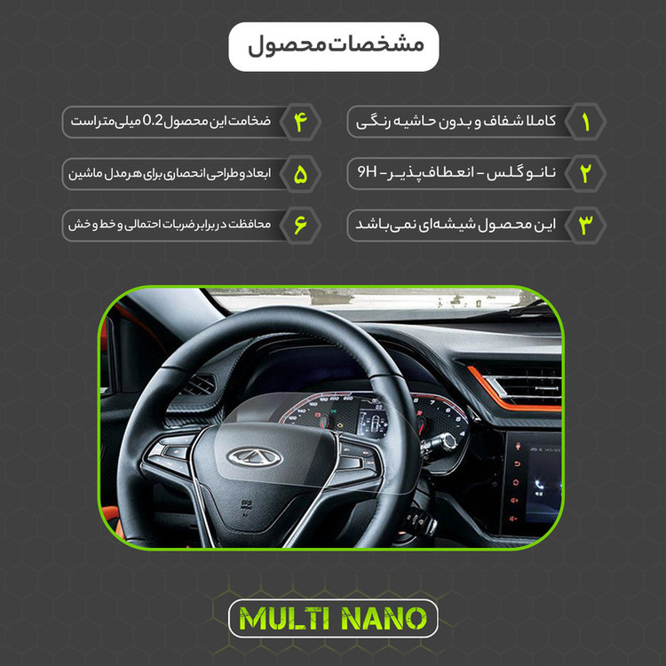 برچسب محافظ صفحه کیلومتر خودرو مولتی نانو مدل X-S1T مناسب برای ام وی ام X22