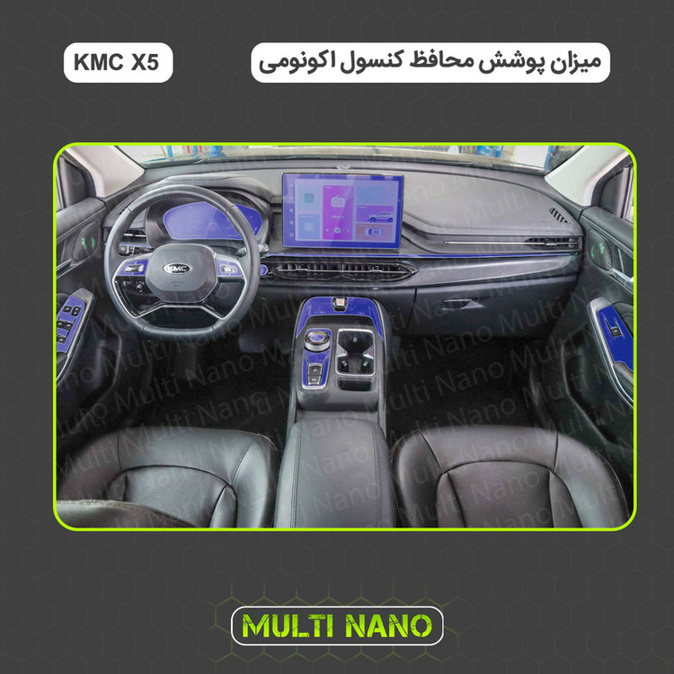 برچسب محافظ مانیتور و کنسول خودرو مولتی نانو مدل X-F1T مناسب برای کی ام سی X5 مجموعه 17 عددی