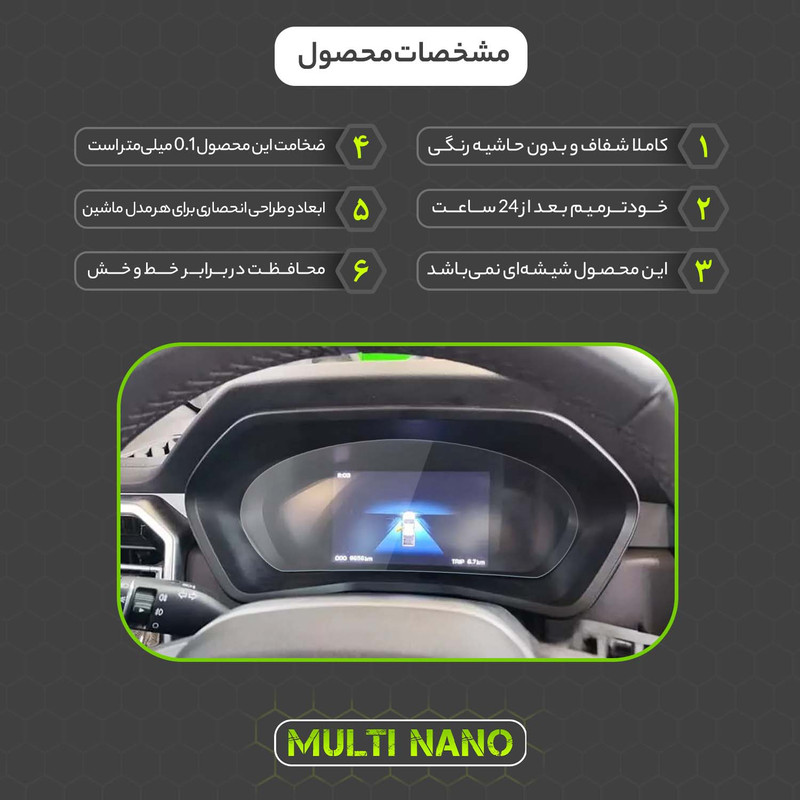 برچسب محافظ صفحه کیلومتر خودرو مولتی نانو مدل X-S1T مناسب برای کی ام سی T9