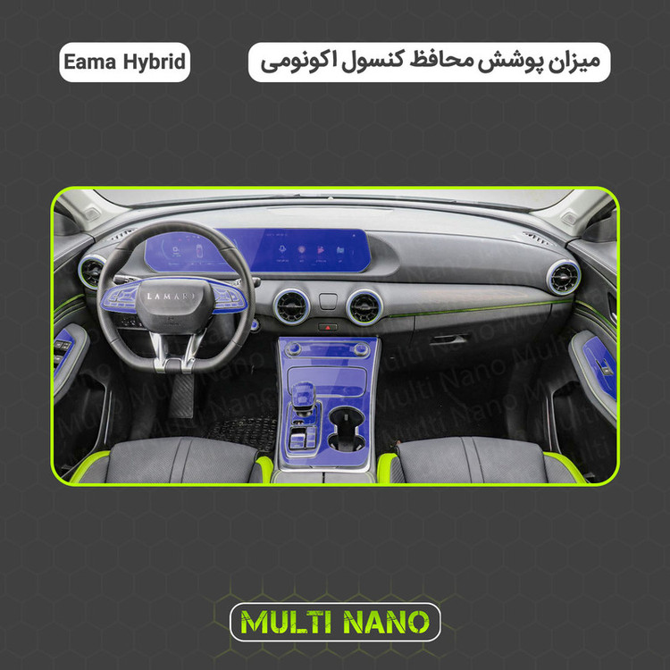 برچسب محافظ مانیتور و کنسول خودرو مولتی نانو مدل X-F1T مناسب برای لاماری ایما هیبرید مجموعه 12 عددی