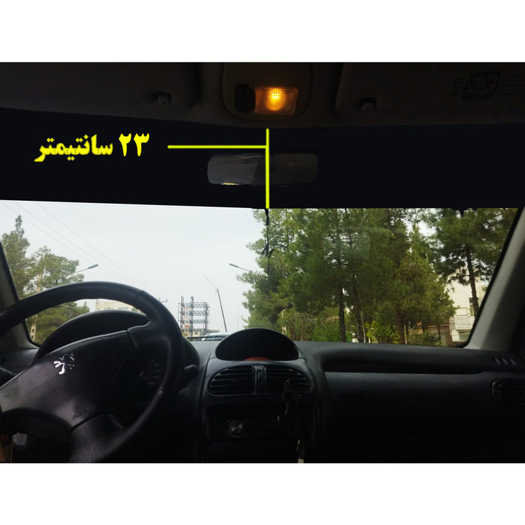 برچسب آفتابگیر شیشه جلو مدل ساده رویال مناسب برای پژو 206
