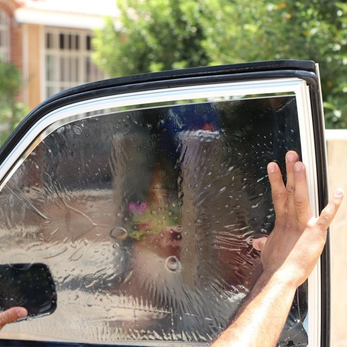 برچسب دودی شیشه خودرو پرشین دودی مدل PE35 مناسب برای پراید مجموعه 8 عددی