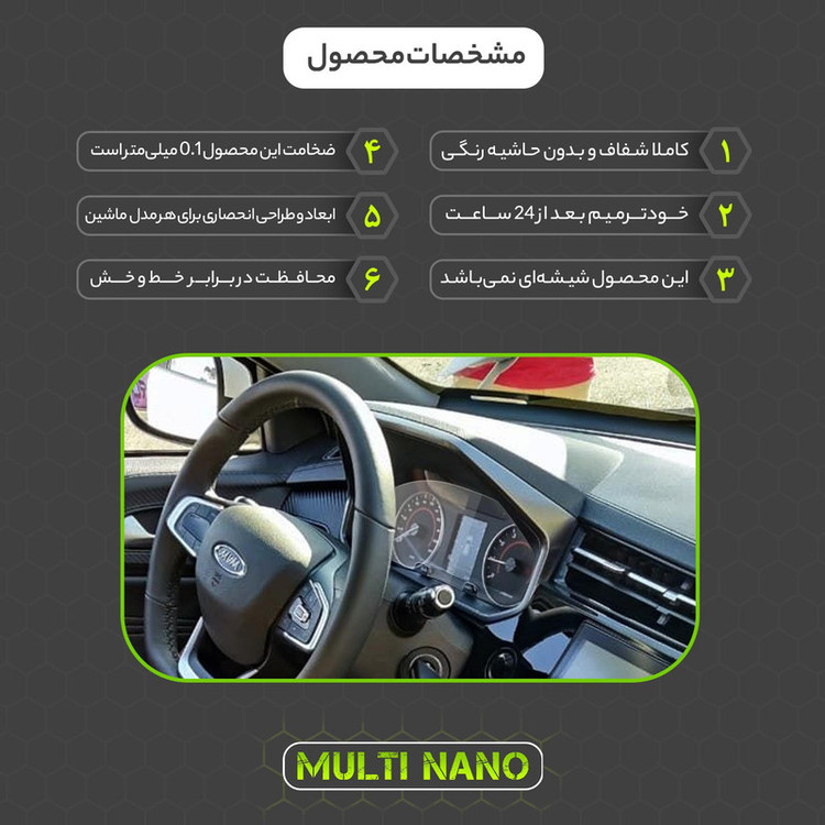 برچسب محافظ صفحه کیلومتر خودرو مولتی نانو مدل X-S1T مناسب برای ام وی ام X22 پرو