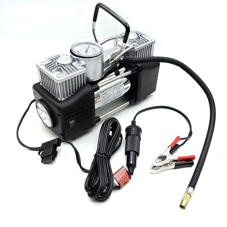کمپرسور هوا خودرو 23 وات کلایمکس مدل فندکی و سر باتری کد CX-JB-87 مجموعه 15 عددی