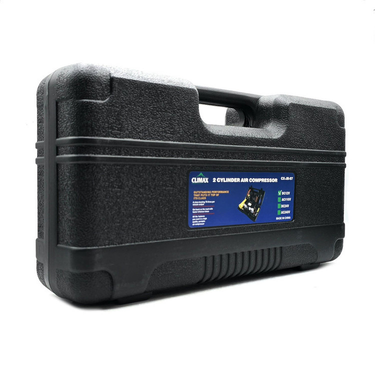 کمپرسور هوا خودرو 23 وات کلایمکس مدل فندکی و سر باتری کد CX-JB-87 مجموعه 15 عددی