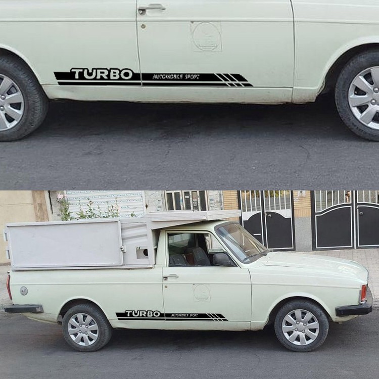 برچسب بدنه خودرو طرح TURBO VANET مناسب برای پیکان وانت بسته 2 عددی