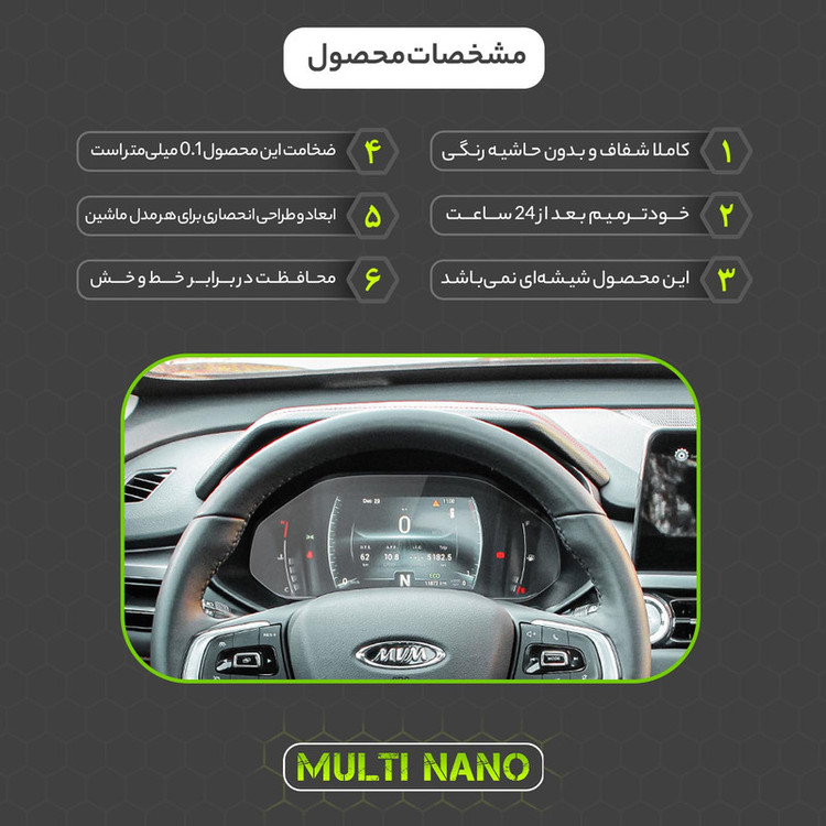 برچسب محافظ صفحه کیلومتر خودرو مولتی نانو مدل X-S1T مناسب برای ام وی ام X55 پرو