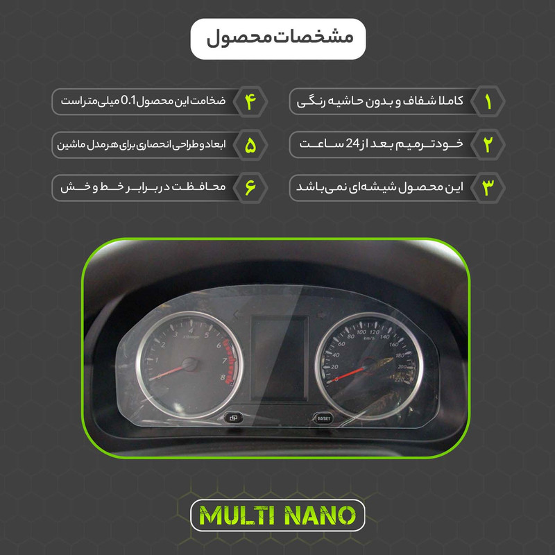 برچسب محافظ صفحه کیلومتر خودرو مولتی نانو مدل X-S1T مناسب برای اف ام سی SX5