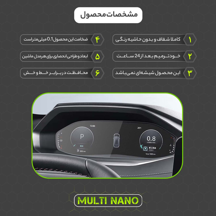 برچسب محافظ صفحه کیلومتر خودرو مولتی نانو مدل X-S1T مناسب برای چانگان CS 55 plus