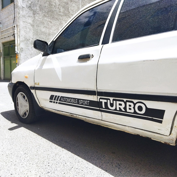 برچسب بدنه خودرو طرح TURBO مناسب برای پراید