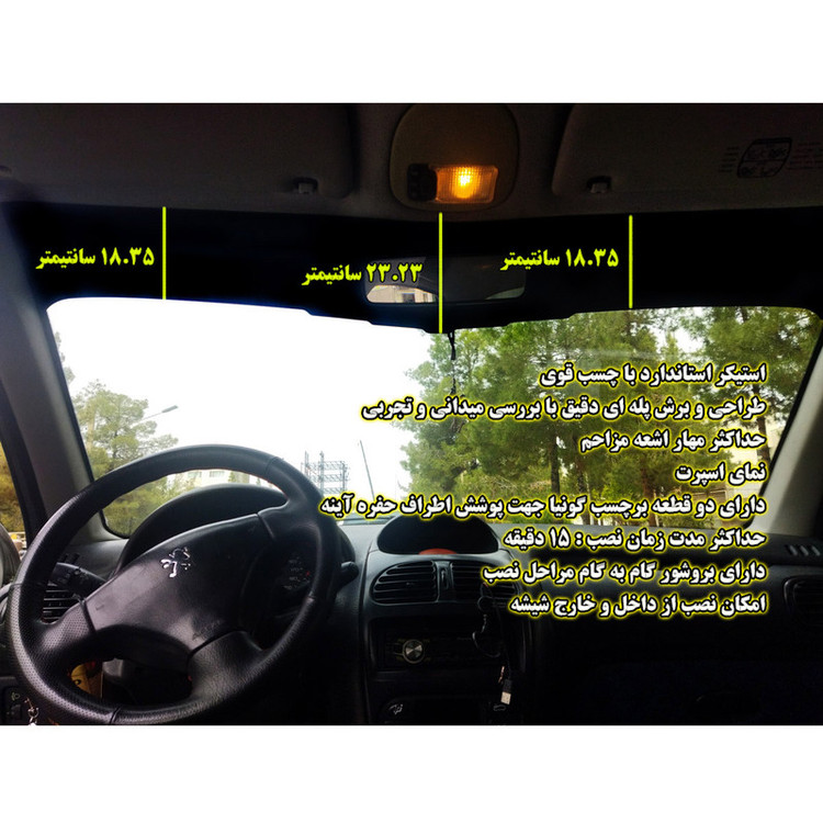 برچسب ستون و آفتابگیر مدل PACK مجموعه 5 عددی مناسب برای پژو 206