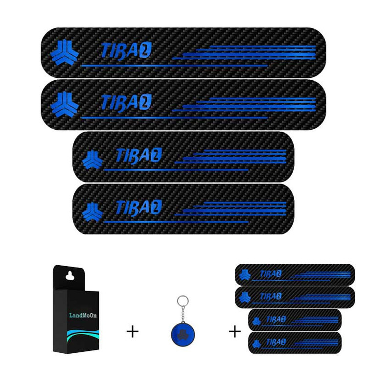 برچسب پارکابی خودرو لندمون کد LC004 MB مناسب برای تیبا دو مجموعه 4عددی به همراه جاکلیدی