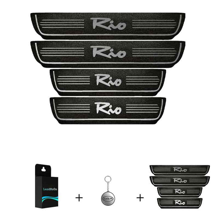 برچسب پارکابی خودرو لندمون کد LMm001 MS مناسب برای ریو مجموعه 4 عددی به همراه جاکلیدی