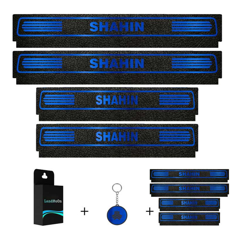 برچسب پارکابی خودرو لندمون کد LM152 MB مناسب برای شاهین مجموعه 4 عددی به همراه جاکلیدی