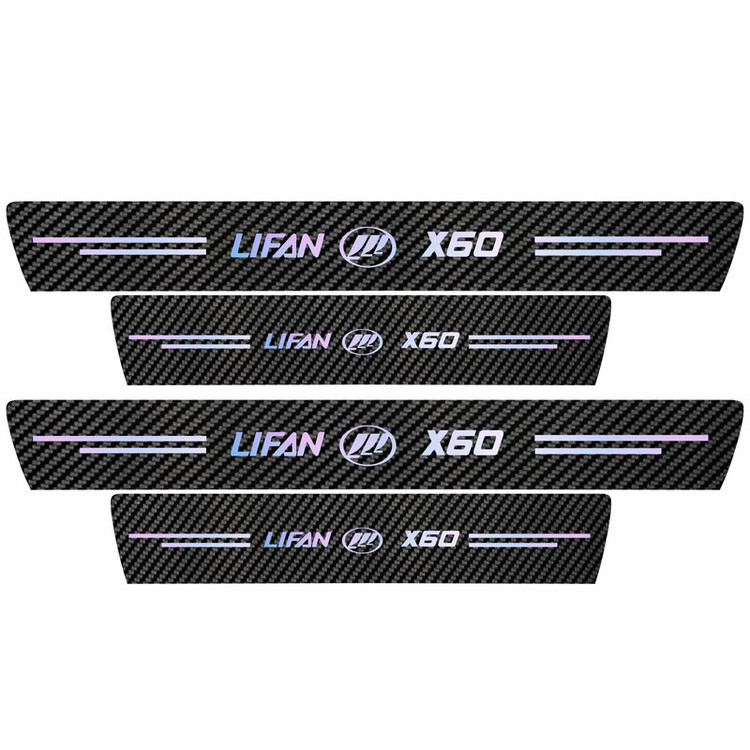 برچسب پارکابی خودرو سولگی مدل کربن کد J46 مناسب برای لیفان ایکس 60 بسته 4 عددی