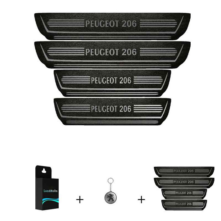برچسب پارکابی خودرو لندمون کد LMm0024 MS مناسب برای پژو206 مجموعه 4 عددی به همراه جا کلیدی