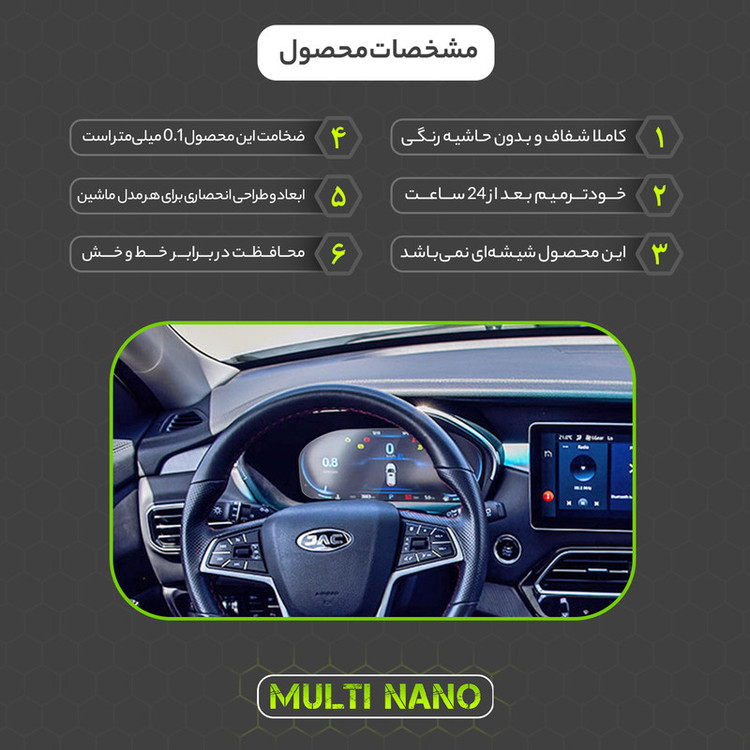 برچسب محافظ صفحه کیلومتر خودرو مولتی نانو مدل X-S1T مناسب برای کی ام سی K7