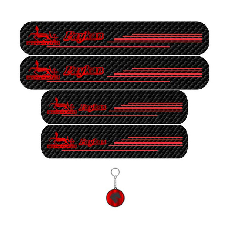 برچسب پارکابی خودرو لندمون کد LC016 MR مناسب برای پیکان مجموعه 4عددی به همراه جاکلیدی