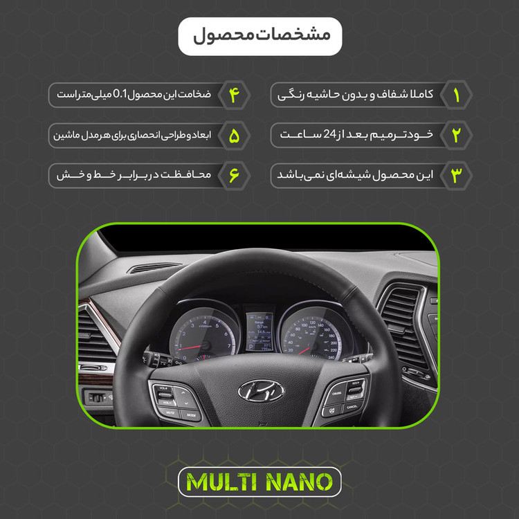 برچسب محافظ صفحه کیلومتر خودرو مولتی نانو مدل X-S1T مناسب برای هیوندای Santafe