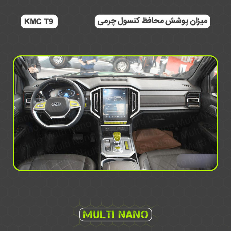 برچسب محافظ کنسول خودرو مولتی نانو طرح چرم مدل X-F1L مناسب برای کی ام سی T9 مجموعه 42 عددی