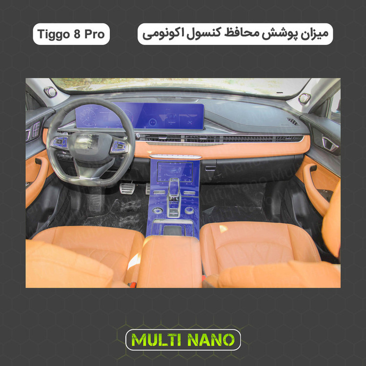 برچسب محافظ مانیتور و کنسول خودرو مولتی نانو مدل X-F1T مناسب برای فونیکس Tiggo 8 Pro مجموعه 17 عددی