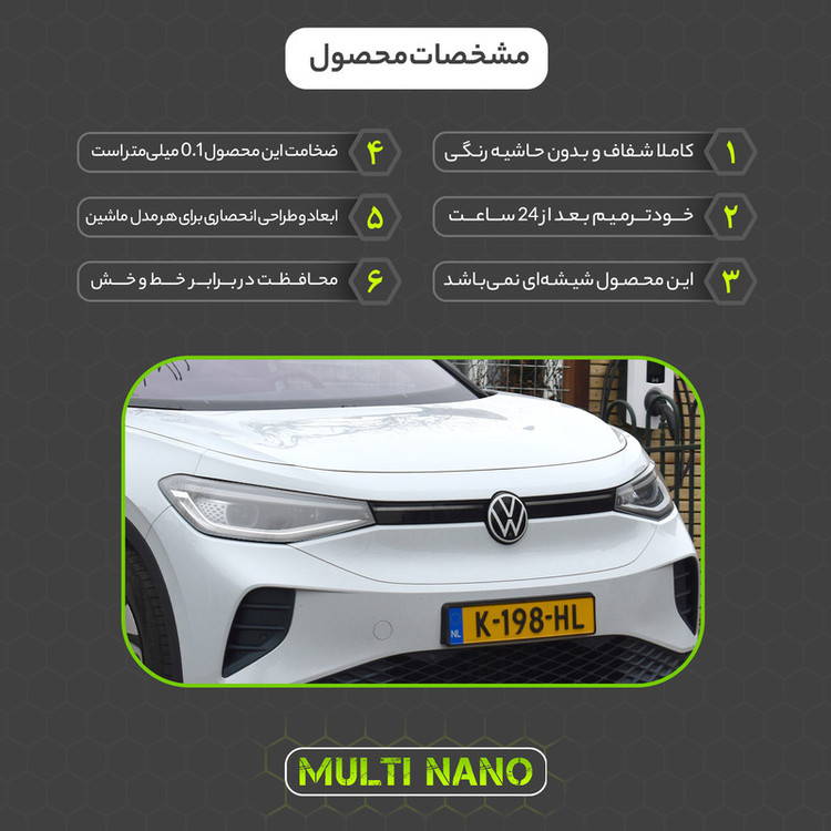 برچسب محافظ چراغ جلو خودرو شفاف مولتی نانو مدل X-H1T مناسب برای فولکس واگن ID4 Crozz 2025 مجموعه 2 عددی