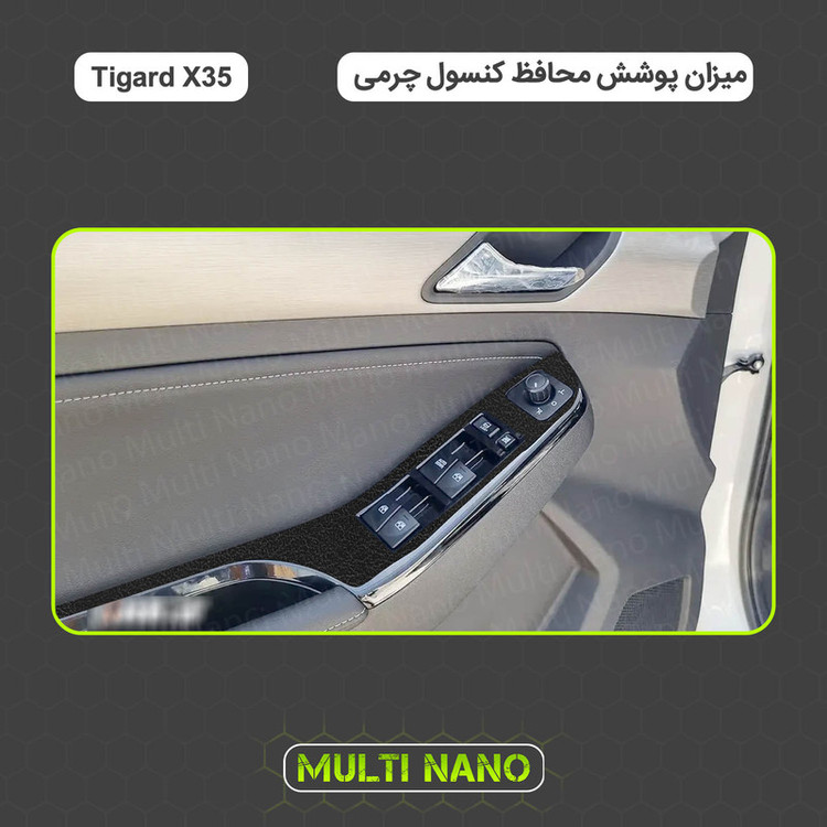 برچسب محافظ کنسول خودرو مولتی نانو طرح چرم مدل X-F1L مناسب برای Tigard X35 مجموعه 25 عددی