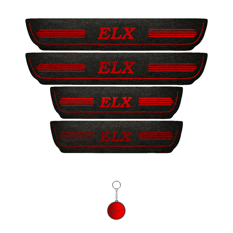 برچسب پارکابی خودرو لندمون کد LM251 MR طرح ELX مجموعه 4 عددی به همراه جا کلیدی