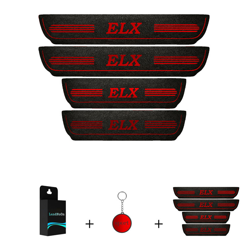 برچسب پارکابی خودرو لندمون کد LM251 MR طرح ELX مجموعه 4 عددی به همراه جا کلیدی