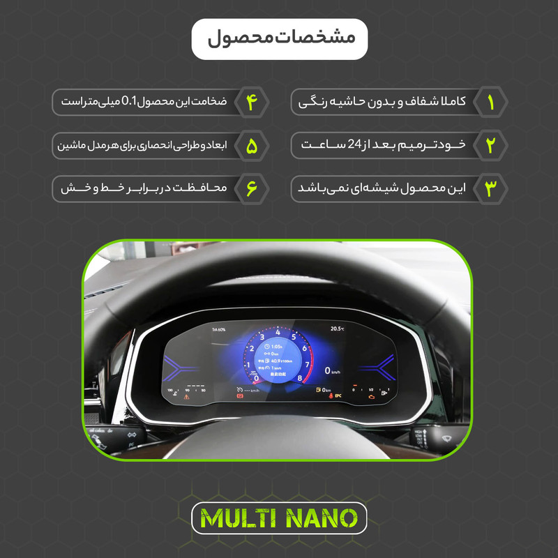 برچسب محافظ صفحه کیلومتر خودرو مولتی نانو مدل X-S1T مناسب برای جتا VS7