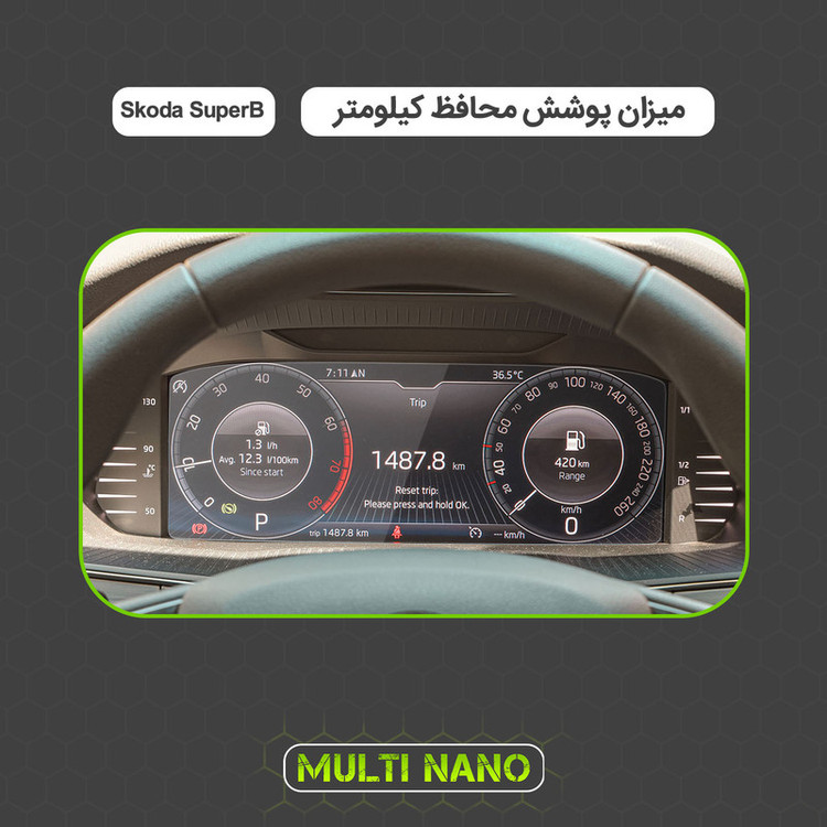 برچسب محافظ صفحه کیلومتر خودرو مولتی نانو مدل X-S1T مناسب برای اشکودا SuperB