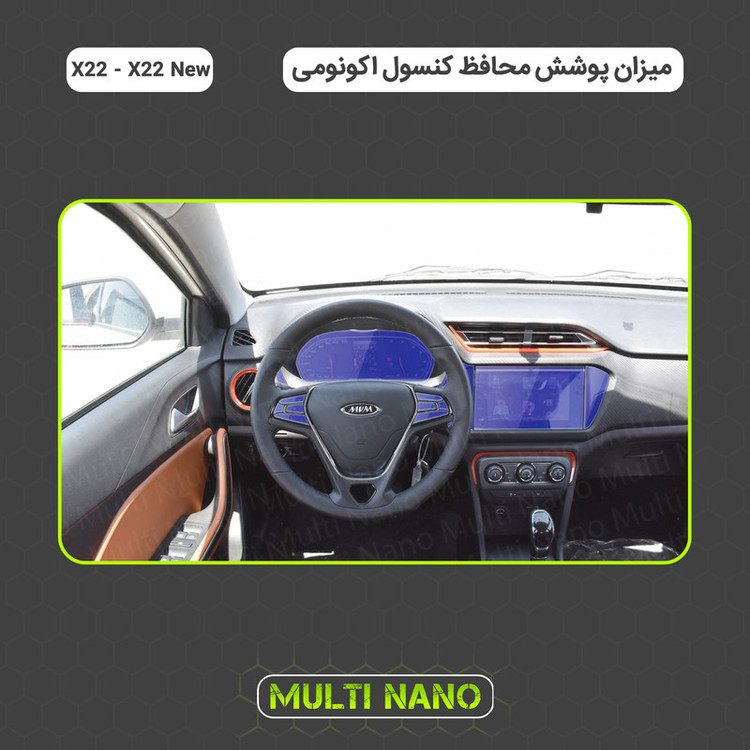 برچسب محافظ مانیتور و کنسول خودرو مولتی نانو مدل X-F1T مناسب برای ام وی ام ایکس 22 و ایکس 22 جدید مجموعه 8 عددی