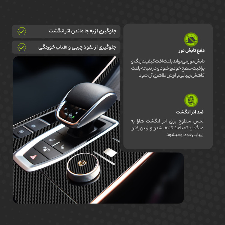 برچسب محافظ کنسول خودرو مولتی نانو طرح کربن مدل X-F1C مناسب برای تیگو 7 پرو مکس مجموعه 40 عددی