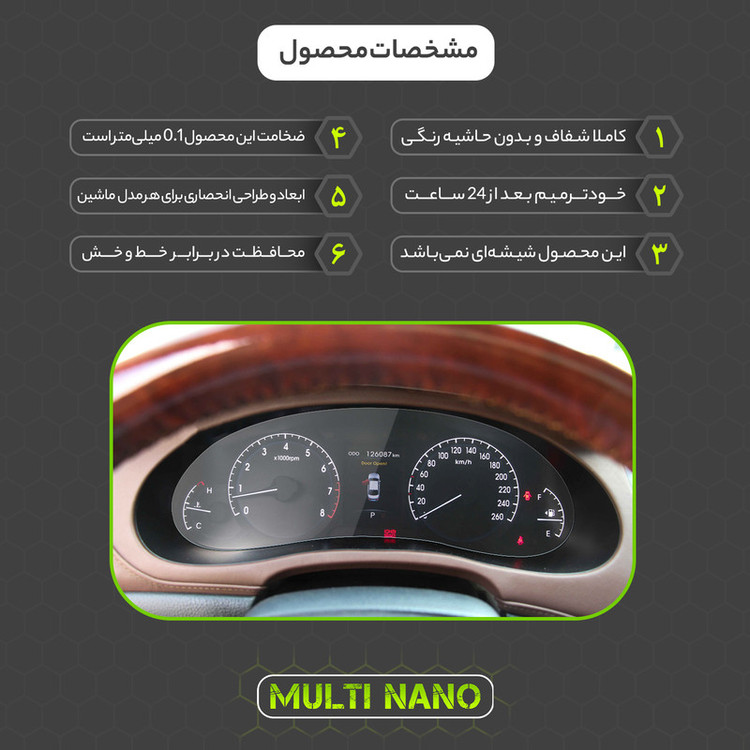 برچسب محافظ صفحه کیلومتر خودرو مولتی نانو مدل X-S1T مناسب هیوندا جنسیس