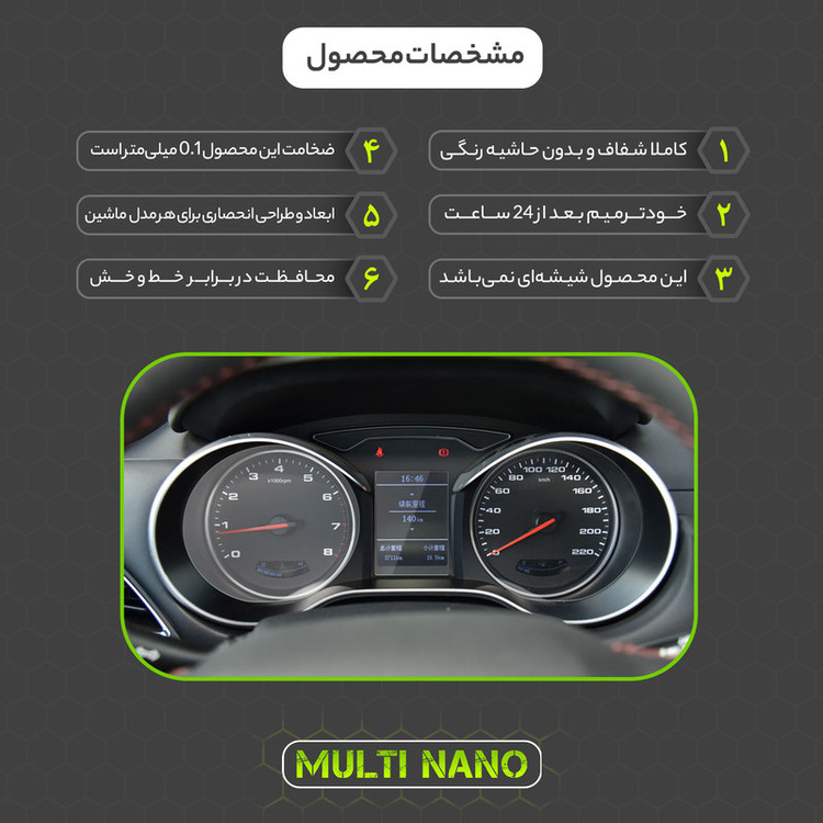 برچسب محافظ صفحه کیلومتر خودرو مولتی نانو مدل X-S1T مناسب برای کی ام سی SR3