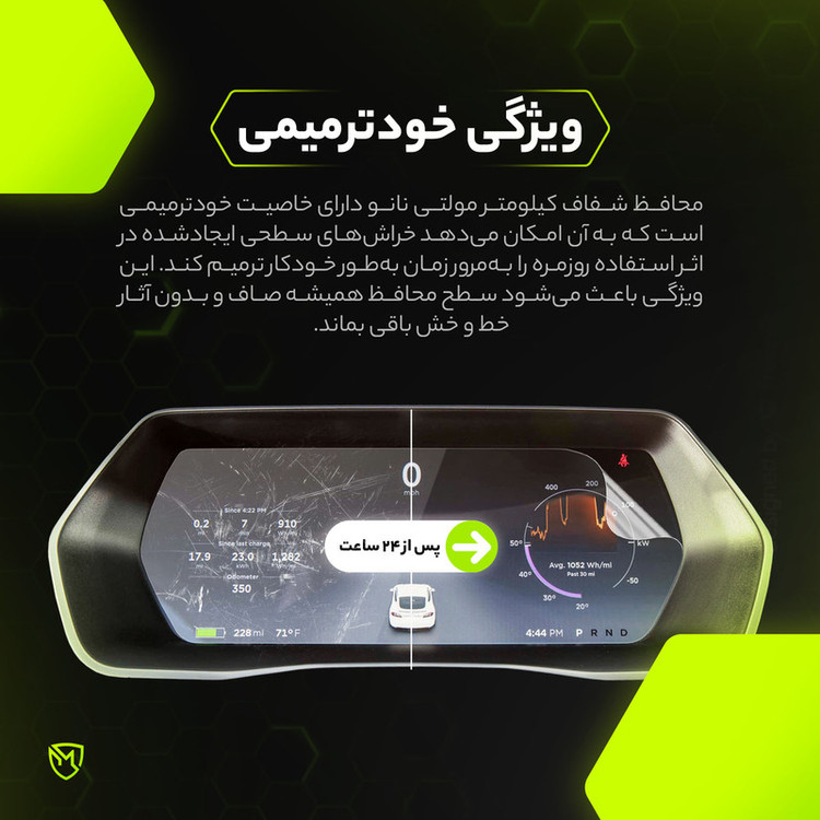 برچسب محافظ صفحه کیلومتر خودرو مولتی نانو مدل X-S1T مناسب برای کی ام سی SR3