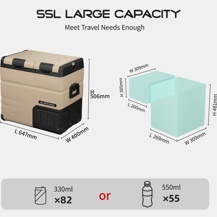یخچال فریزر خودرو الپیکول مدل TA-55 ظرفیت 55.3 لیتر